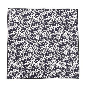 Alara Black + White Floral Notched Pocket Square